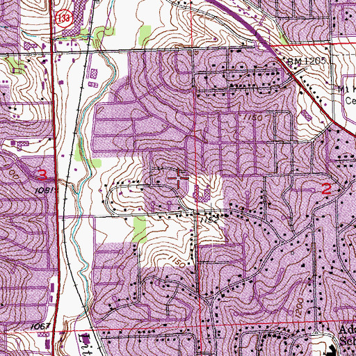 Topographic Map of Atonement Lutheran Church, NE