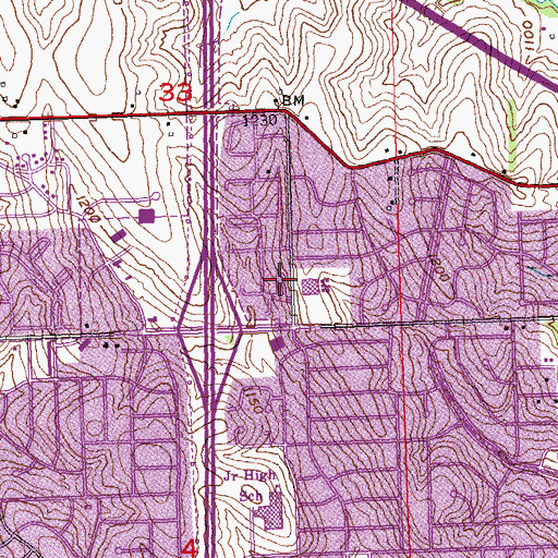 Topographic Map of Omaha Christian Center, NE