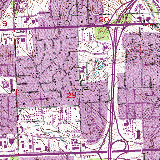 Topographic Map of Christian Science Fourth Church, NE