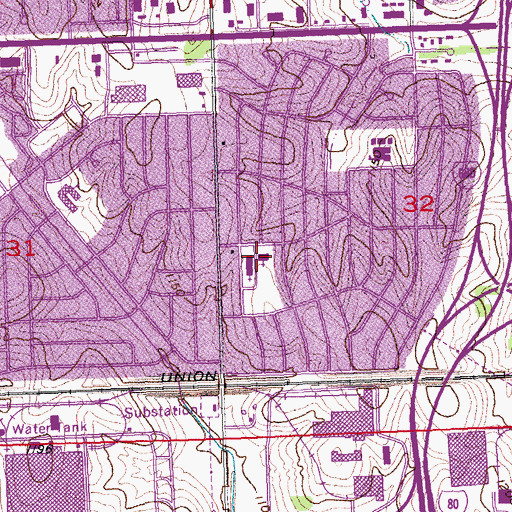 Topographic Map of Mary Our Queen Church, NE