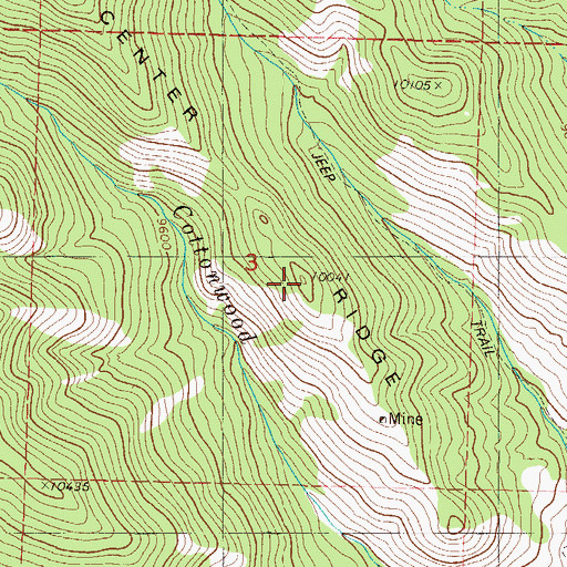 Topographic Map of Center Ridge, CO