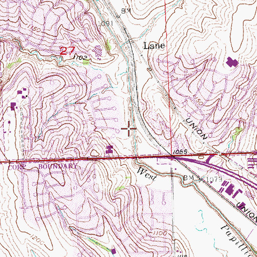 Topographic Map of West Papio Trail, NE