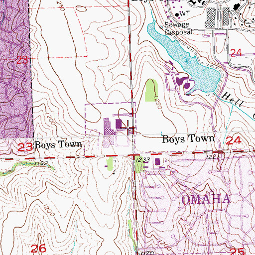 Topographic Map of One Hundred Forty-Fourth Street Parkway Trail, NE