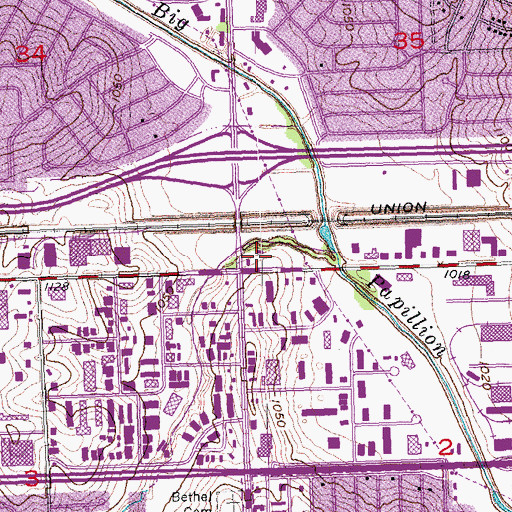 Topographic Map of New City Campground, NE