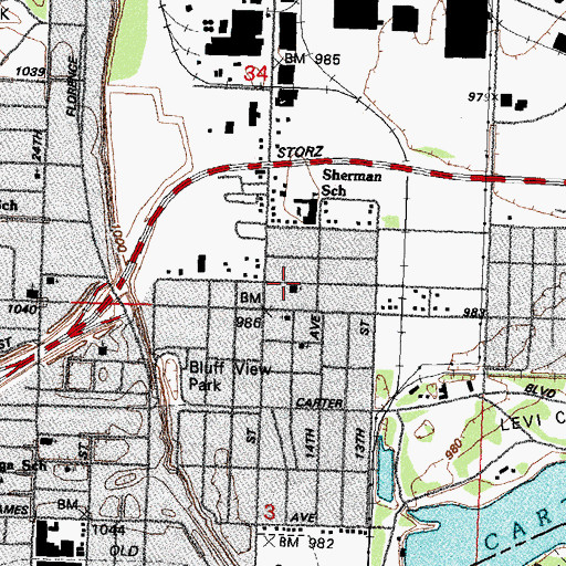 Topographic Map of Saint Terese of the Child Jesus Church, NE