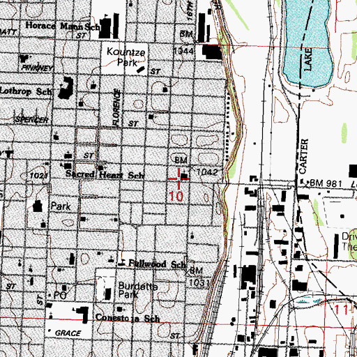 Topographic Map of Mount Vernon Missionary Baptist Church, NE