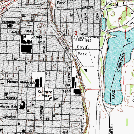 Topographic Map of Saint John Baptist Church, NE