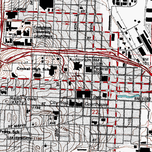 Topographic Map of Trinity Cathedral, NE