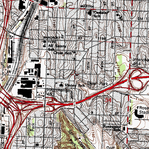 Topographic Map of Cross Lutheran Church, NE
