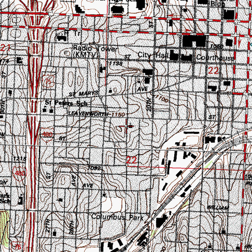 Topographic Map of Metropolitan Community Church of Omaha, NE