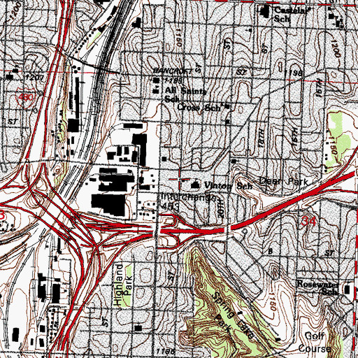 Topographic Map of Omaha Indian Community Church, NE