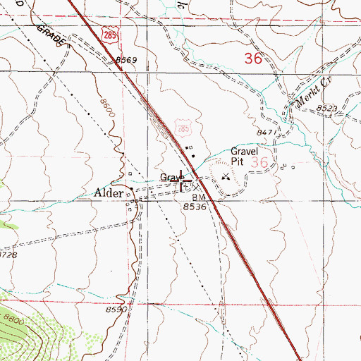 Topographic Map of Alder, CO