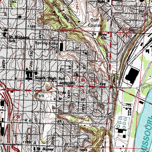 Topographic Map of Church of God South Omaha, NE