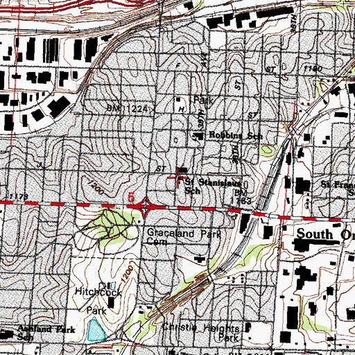 Topographic Map of Saint Stanislaus Church, NE