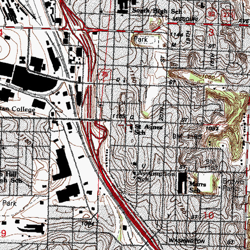 Topographic Map of Saint Agnes Church, NE