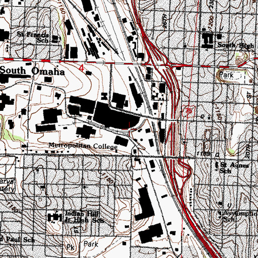 Topographic Map of Templo Canaan Asambleas De Dios, NE