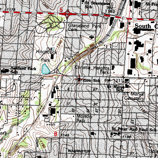 Topographic Map of Zion Lutheran Church, NE