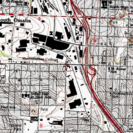 Topographic Map of Union Memorial United Methodist Church, NE