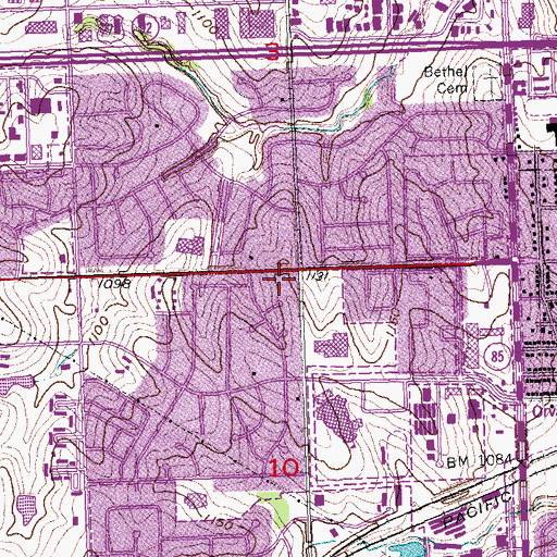 Topographic Map of Community Bible Church, NE