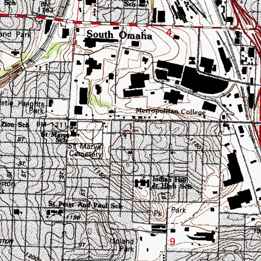 Topographic Map of Saint Gabriel Eastern Orthodox Church, NE
