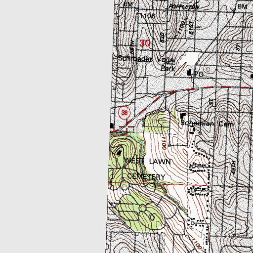 Topographic Map of Physicians Clinic, NE