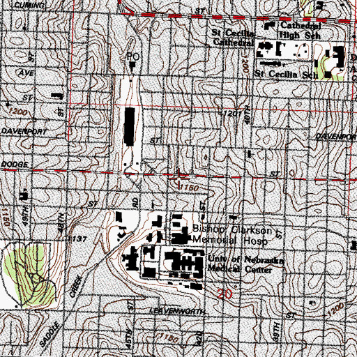 Topographic Map of Midwest Eye Care PC Center, NE