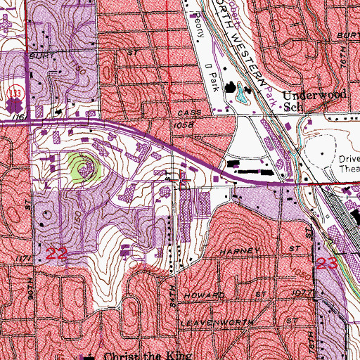 Topographic Map of Children's Hospital and Medical Center, NE