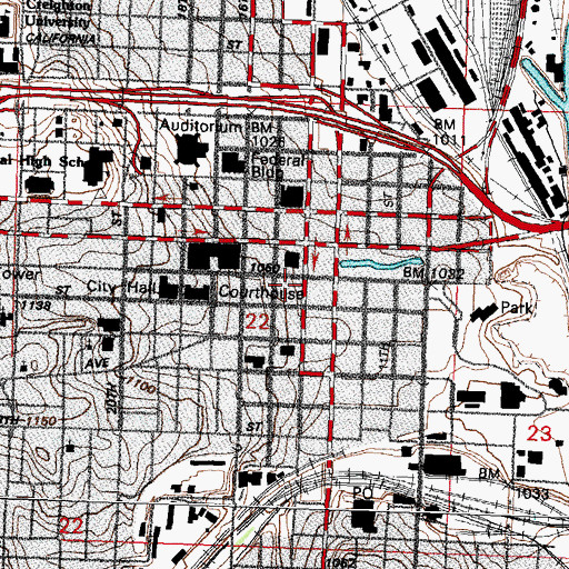 Topographic Map of The Paxton Center, NE