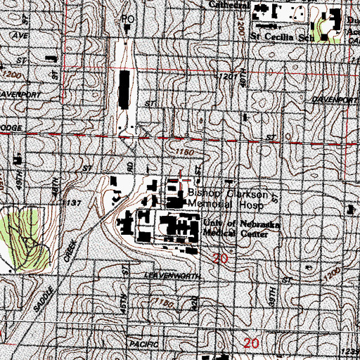 Topographic Map of Plastic Surgical Center PC, NE