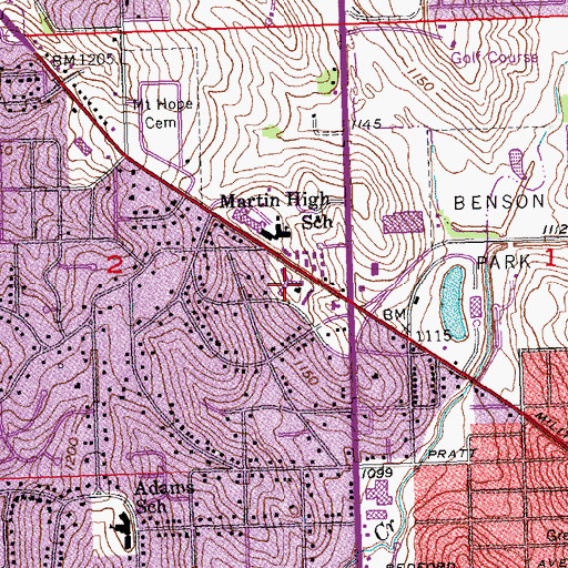 Topographic Map of Skyline Manor and Villa, NE