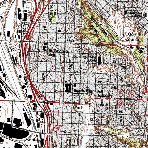 Topographic Map of South Side Christian Church, NE