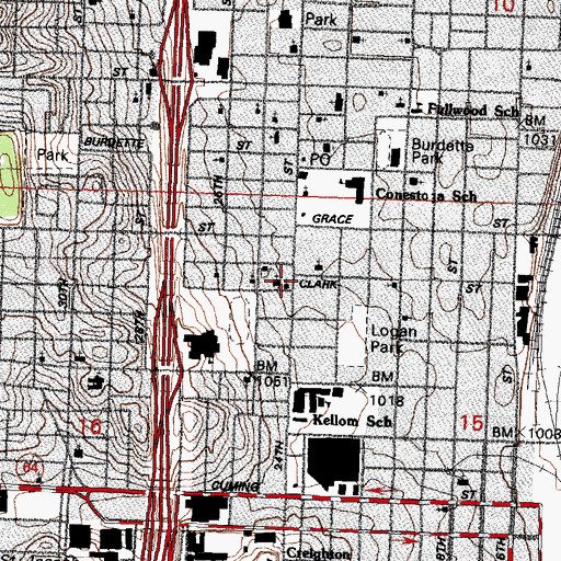 Topographic Map of Gods Temple Missionary Baptist Church, NE