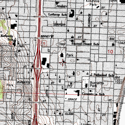 Topographic Map of Mount Moriah Missionary Baptist Church, NE