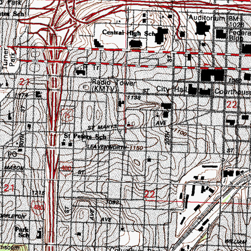 Topographic Map of Christian Science First Church, NE