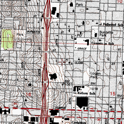 Topographic Map of New Bethel Church of God in Christ, NE