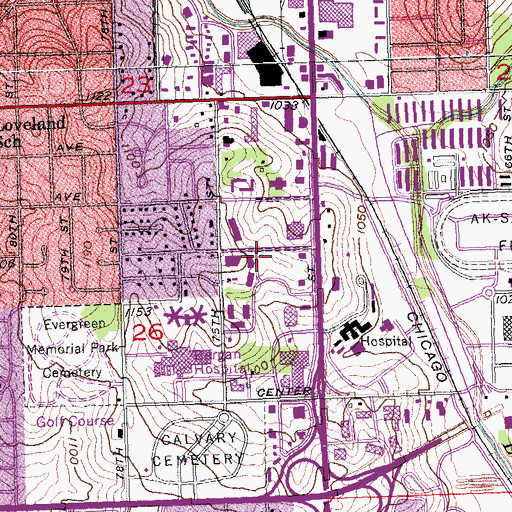 Topographic Map of Hickory Villa, NE