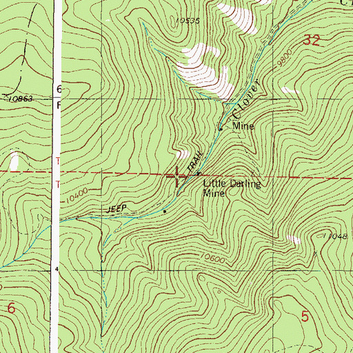 Topographic Map of Little Darling Mine, CO