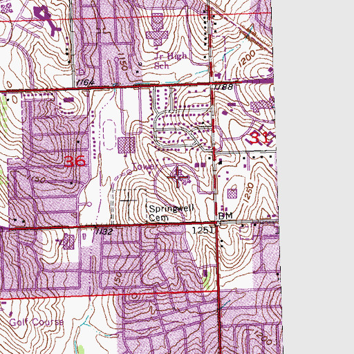 Topographic Map of Ville De Sante, NE