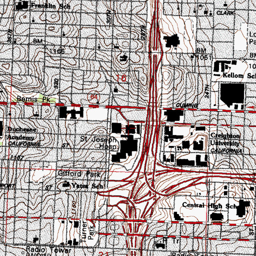 Topographic Map of Creighton Dental Clinic, NE