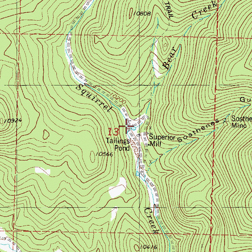 Topographic Map of Bear Creek, CO