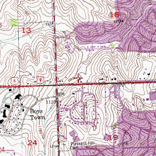 Topographic Map of Dialysis Center of West Omaha, NE