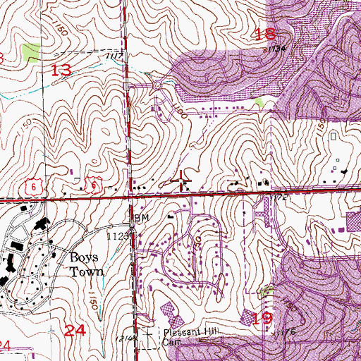 Topographic Map of Dialysis Center of West Omaha, NE