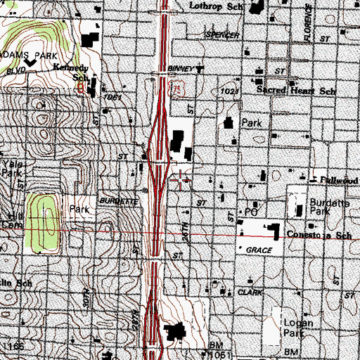 Topographic Map of Robinson Memorial Church of God in Christ, NE