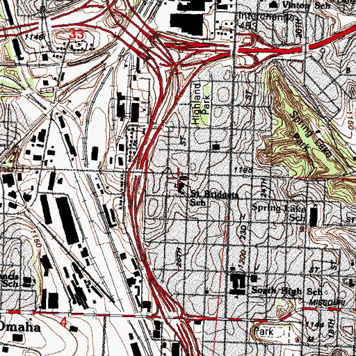 Topographic Map of Saint Bridgets Church, NE