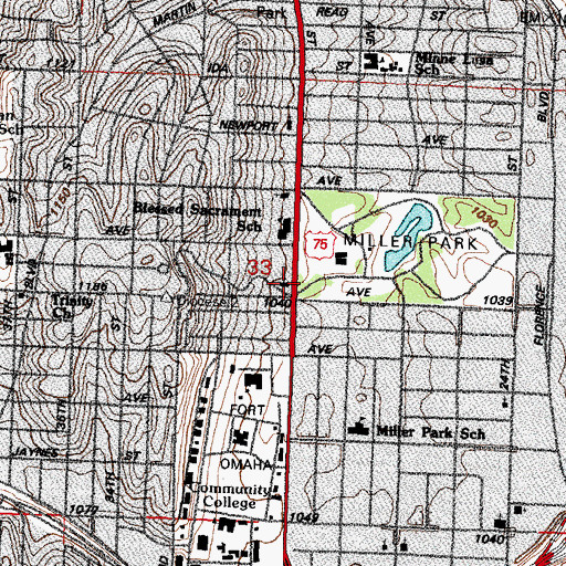 Topographic Map of Zion Wheel Baptist Church, NE