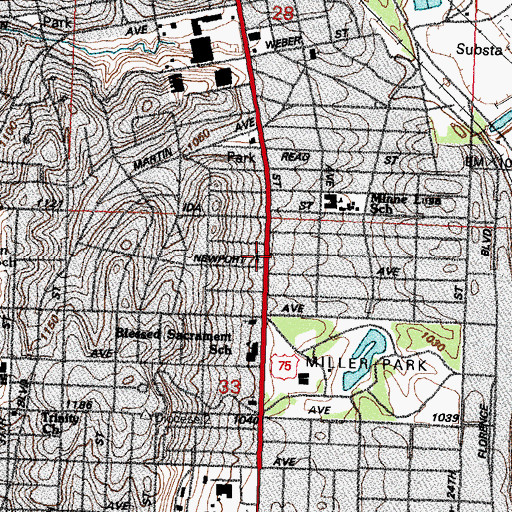 Topographic Map of Trinity Lutheran Church, NE