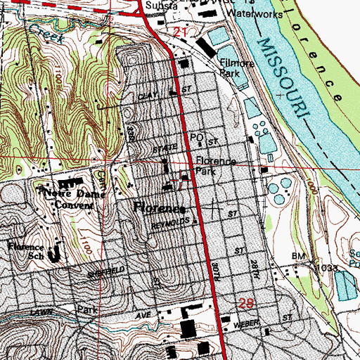 Topographic Map of Saint Philip Neri Church, NE