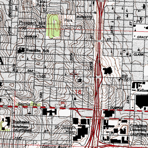 Topographic Map of Greater New Hope Baptist Church, NE
