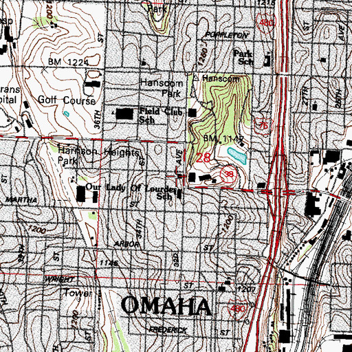 Topographic Map of Our Lady of Lourdes Church, NE