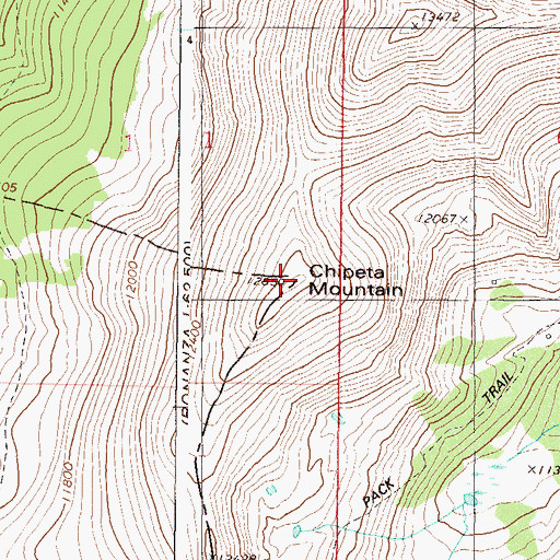 Topographic Map of Chipeta Mountain, CO